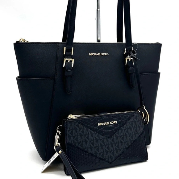 Michael Kors Large Charlotte Tote Bag & Large
Double Zip Wallet Black - Picture 1 of 13
